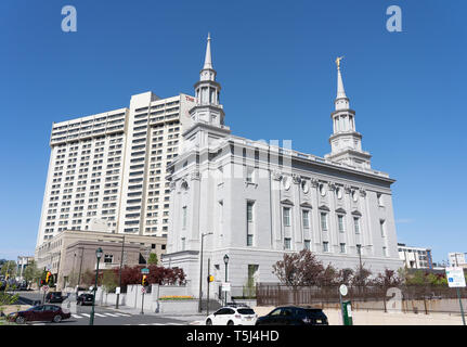 The Church of Jesus Christ of Latter-day Saints Temple in Philadelphia.  61,466-square-foot temple,  in the Logan Square neighborhood of Philadelphia. Stock Photo