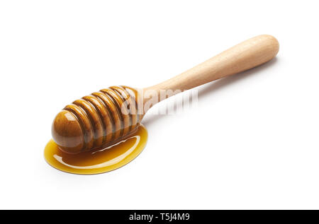 Honey dipper isolated on white background Stock Photo