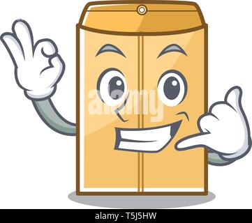Call me mailer envelope isolated in the cartoon Stock Vector