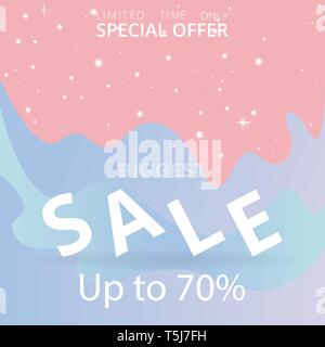 Sale  banner template, 3d figures realistic vector primitives composition minimal with flying objects and  shapes in motion isolated on, material desi Stock Vector