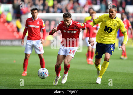 13th April 2019, City Ground, Nottingham, England ; Sky Bet Championship, Nottingham Forest vs Blackburn Rovers : Matthew Cash (14) of Nottingham Forest   Credit: Jon Hobley/News Images  English Football League images are subject to DataCo Licence Stock Photo