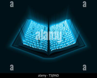 Quran kareem. the sacred book of islam. glowing arabic text with light rays. 3d style vector illustration. Stock Vector