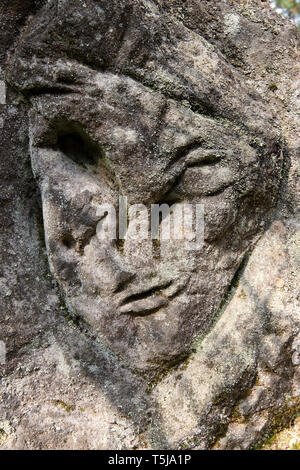 Reliefs carved into the sandstone, Czech Republic Stock Photo