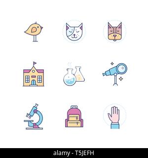 School concepts - modern line design style icons set Stock Vector