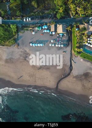 Indonesia, Bali, Aerial view of Batu Bolong beach Stock Photo