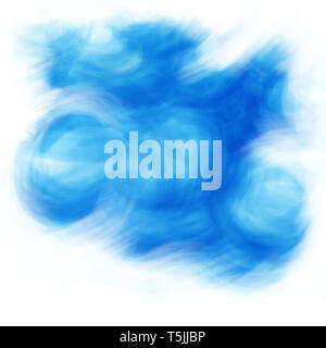 Blue colour background. Illustration of clouds, wind and sky painted by hand. Stock Photo