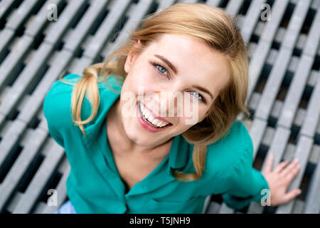 Portrait of a cheerful young woman Stock Photo