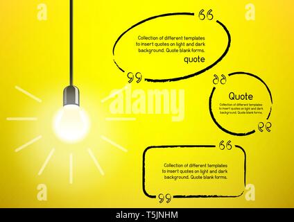 light bulb and idea quote Stock Vector