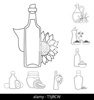 Isolated object of healthy  and vegetable  sign. Collection of healthy  and organics stock symbol for web. Stock Vector