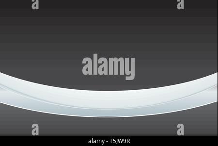 Simple black background with shiny white ribbon and place for text or logo, vector illustration Stock Vector