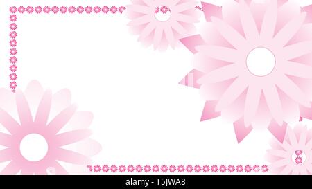 Gentle abstract background with cute pink flowers and place for text, vector illustration Stock Vector