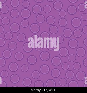 Abstract violet circles on purple seamless background, vector illustration Stock Vector