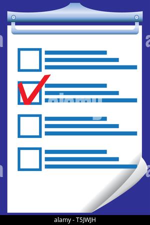 Right answer on checking blank, vector illustration Stock Vector
