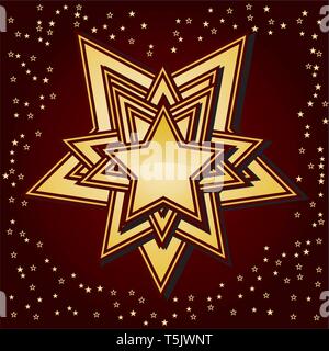 Backdrop with gold star, vector illustration Stock Vector