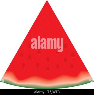 Clean piece of watermelon without seeds, vector illustration Stock Vector