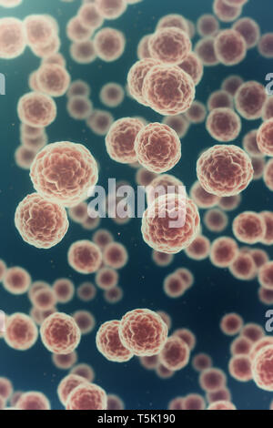 Digital 3d illustration of cancer cells in human body Stock Photo