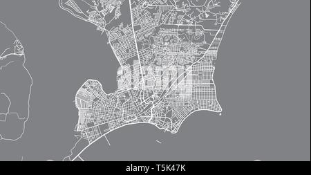 Urban vector city map of Maceio, Brazil Stock Vector