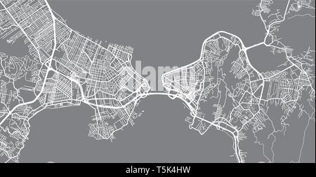 Urban vector city map of Florianopolis, Brazil Stock Vector