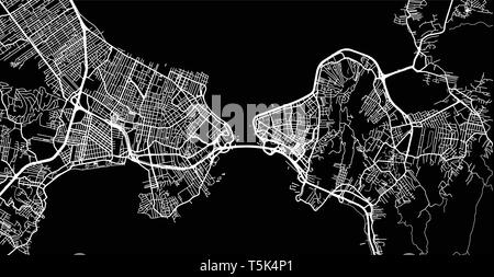 Urban vector city map of Florianopolis, Brazil Stock Vector