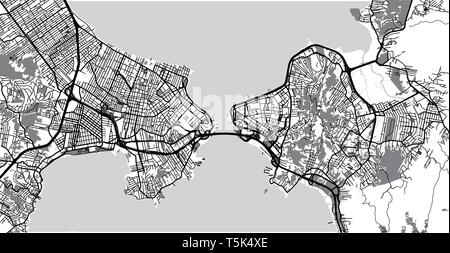 Urban vector city map of Florianopolis, Brazil Stock Vector