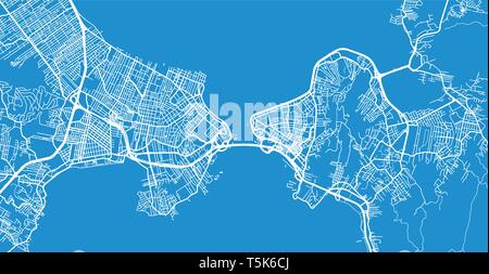 Urban vector city map of Florianopolis, Brazil Stock Vector