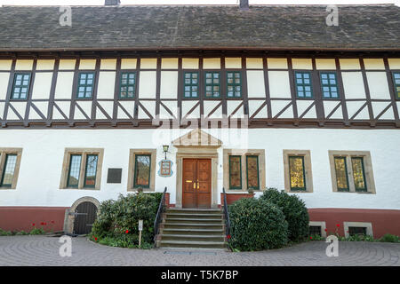 Bodenwerder, Germany, 21/04/2019: Birth house 'Lügenbaron von Münchhausen' Stock Photo