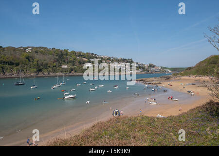 View along the Salcombe estuary from East Portlemouth in the South Hams, Devon, UK Stock Photo