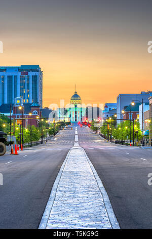 Montgomery, Alabama, USA with the State Capitol at dawn. Stock Photo