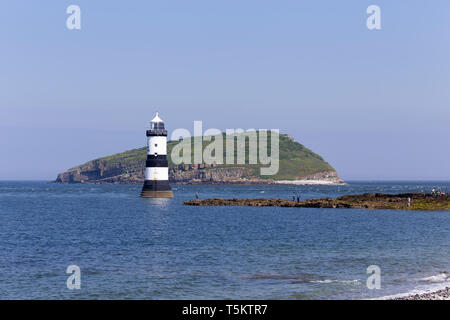 Lighthouse at Penmon Point, Anglesey Stock Photo