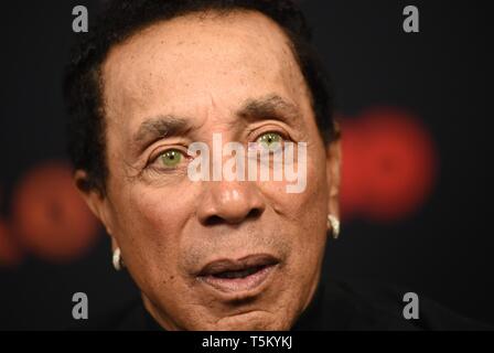 Smokey Robinson at arrivals for THE APOLLO Opening Night Premiere at the Tribeca Film Festival, The Apollo Theater, New York, NY April 24, 2019. Photo By: Kristin Callahan/Everett Collection Stock Photo