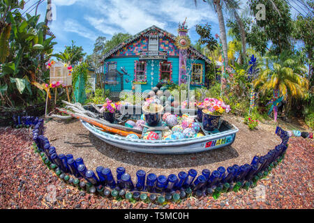 Colorful psychedelic Whimzeyland or the Bowling Ball House in Safety Harbor Florida Stock Photo