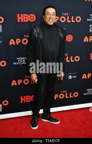 'The Apollo' film premiere, Arrivals, Tribeca Film Festival opening night, New York, USA - 24 Apr 2019- Smokey Robinson Stock Photo