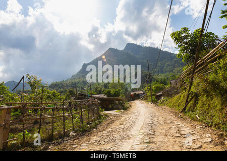 Country road in rural SaPa, Vietnam, Asia Stock Photo