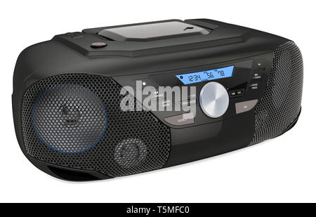 Modern CD Boombox with AM/FM Stereo Radio, 3D rendering isolated on white background Stock Photo