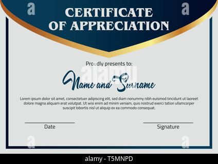 Vector certificate template. Illustration Certificate In A4 Size Pattern Stock Vector