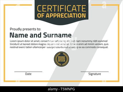 Vector certificate template. Illustration Certificate In A4 Size Pattern Stock Vector