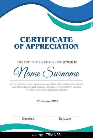 Vector certificate template. Illustration Certificate In A4 Size Pattern Stock Vector