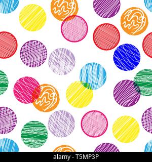 Seamless pattern with multi-colored shaded circles for design, Wallpaper, material, packaging Stock Vector