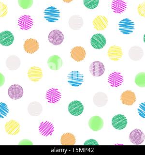 Seamless pattern with multi-colored shaded circles for design, Wallpaper, material, packaging Stock Vector