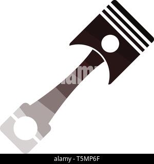 Car motor piston icon. Flat color design. Vector illustration. Stock Vector