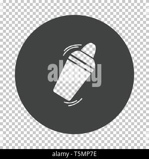 Bar shaker icon. Subtract stencil design on tranparency grid. Vector illustration. Stock Vector