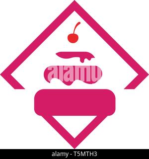 cake ilustration logo vector template Stock Vector