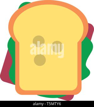 Sandwich healthy food topview symbol flat Stock Vector