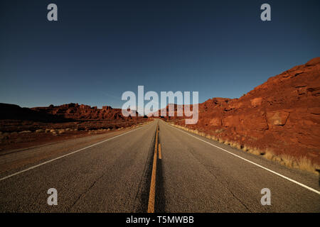 Open road in Southeast Utah Stock Photo