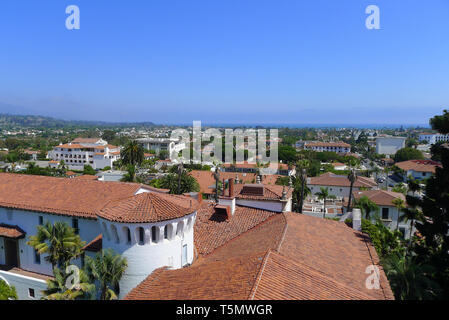 View from County Courthouse in Santa Barbara Stock Photo