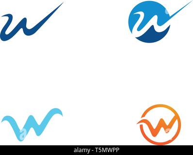 W logo and symbol business vector Stock Vector