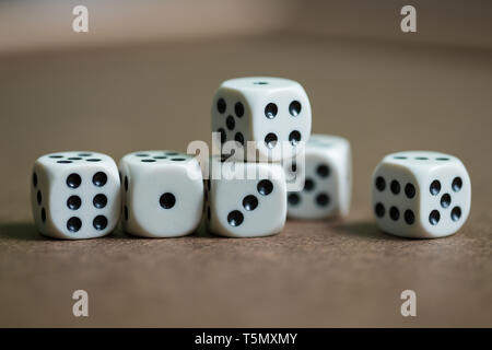 Close up macro photo of dice on board Stock Photo