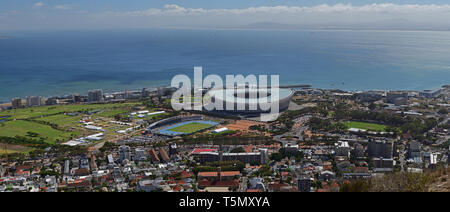 Panoramic view of Stadium in Cape Town Stock Photo