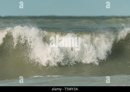 Large crashing waves on the beach in Florida Stock Photo