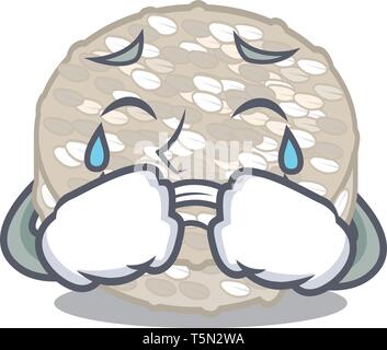 Crying rice cakes served on cartoon board Stock Vector